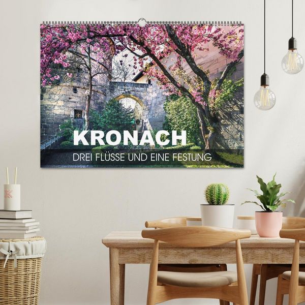 Produktbild: Kronach - drei Fl&uuml;sse und eine Festung (Wandkalender 2026 DIN A2 quer), CALVENDO Monatskalender