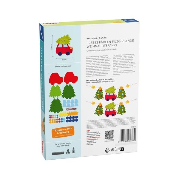 Produktbild: Bastelset - Erstes F&auml;deln Filzgirlande Weihnachtsfahrt