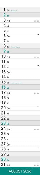 Produktbild: Streifenplaner MINT 2026 - Streifenkalender - Wandplaner - Küchen-Kalender - 11,3x49,5