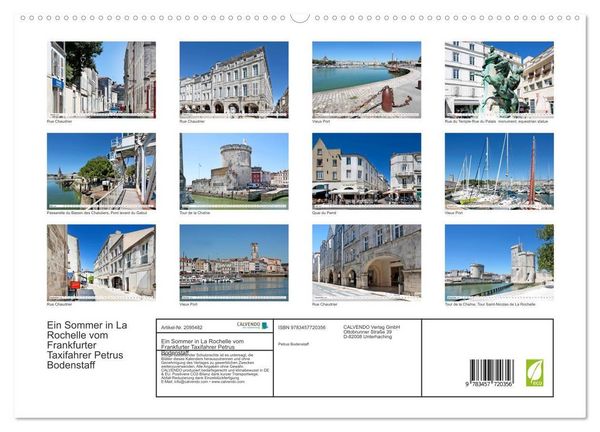 Produktbild: Ein Sommer in La Rochelle vom Frankfurter Taxifahrer Petrus Bodenstaff (hochwertiger Premium Wandkalender 2026 DIN A2 quer), Kunstdruck in Hochglanz