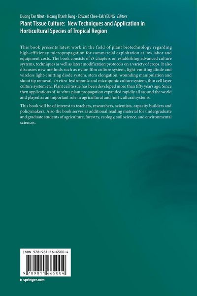 Produktbild: Plant Tissue Culture: New Techniques and Application in Horticultural Species of Tropical Region