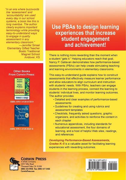 Produktbild: Developing Performance-Based Assessments, Grades K-5