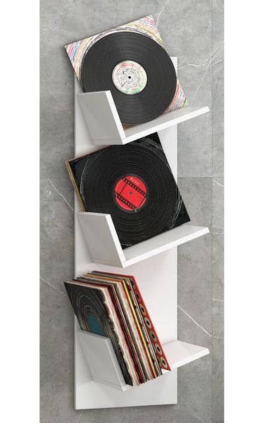 Produktbild: Holz B&uuml;cher Schallplatten LP H&auml;nge Wandregal Sulda