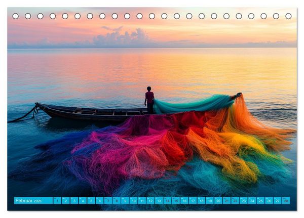 Produktbild: Netzpoesie: Ein Jahr in Farben (Tischkalender 2026 DIN A5 quer), CALVENDO Monatskalender