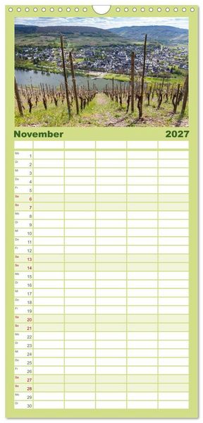Produktbild: Familienplaner 2027 - Moselansichten mit 5 Spalten (Wandkalender, 21 x 45 cm) CALVENDO
