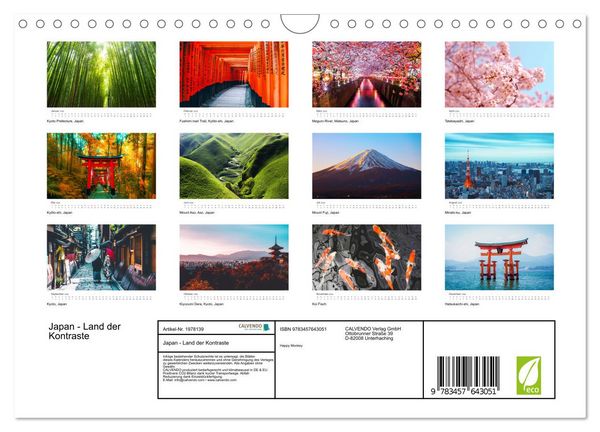 Produktbild: Japan - Land der Kontraste (Wandkalender 2026 DIN A4 quer), CALVENDO Monatskalender