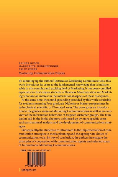 Produktbild: Marketing Communication Policies