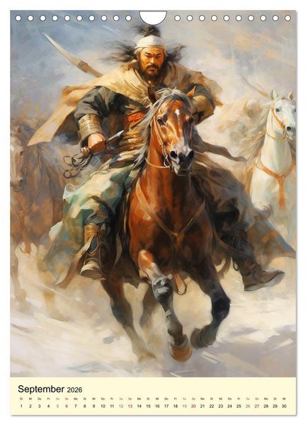Produktbild: Fantasy-Krieger der Mongolei. Inspiriert von Dschingis Khan (Wandkalender 2026 DIN A4 hoch), CALVENDO Monatskalender