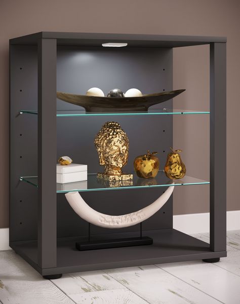 Produktbild: Holz Glas Stand Vitrine Sammelvitrine Glasol S