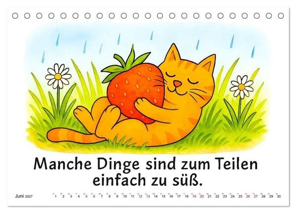 Produktbild: Freche Katzen - Humorvolle Spr&uuml;che und charmante Comics (Tischkalender 2027 DIN A5 quer), CALVENDO Monatskalender