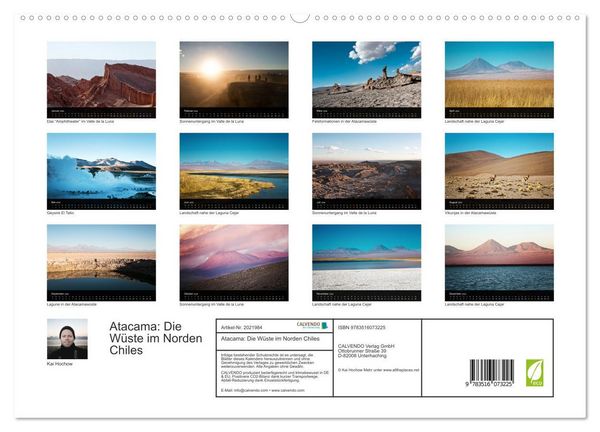 Produktbild: Atacama: Die W&uuml;ste im Norden Chiles (hochwertiger Premium Wandkalender 2026 DIN A2 quer), Kunstdruck in Hochglanz