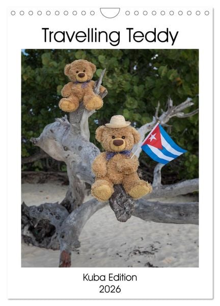 Produktbild: Travelling Teddy Kuba Edition 2026 (Wandkalender 2026 DIN A4 hoch), CALVENDO Monatskalender