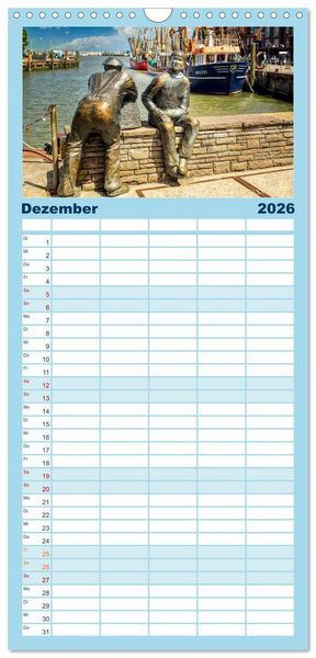 Produktbild: Familienplaner 2026 - Reise an die Nordsee - Neuharlingersiel mit 5 Spalten (Wandkalender, 21 x 45 cm) CALVENDO