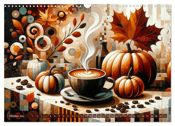 Produktbild: Kaffee & Kunst: Ein Kalender f&uuml;r Genie&szlig;er (Wandkalender 2026 DIN A3 quer), CALVENDO Monatskalender