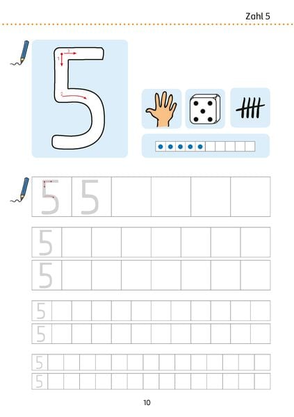 Produktbild: Mein &Uuml;bungsheft Zahlen schreiben 1-10 &ndash; 1. Klasse: Z&auml;hlen, Mengen, erstes Rechnen