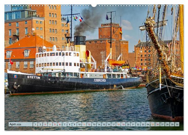 Produktbild: Dampfeisbrecher Stettin - Auf Besuch in der Hansestadt Wismar (Wandkalender 2026 DIN A2 quer), CALVENDO Monatskalender