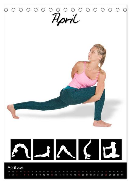 Produktbild: Yoga in Bildern (Tischkalender 2026 DIN A5 hoch), CALVENDO Monatskalender