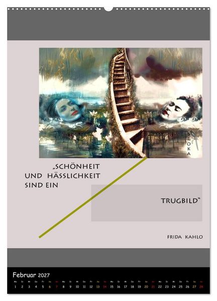 Produktbild: Frida Kahlo - Zitate im Dialog (Wandkalender 2027 DIN A2 hoch), CALVENDO Monatskalender