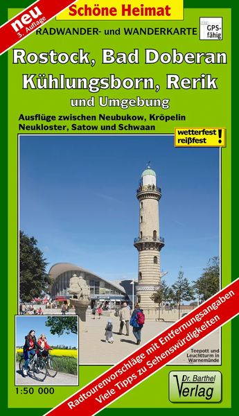 Produktbild: Radwander- und Wanderkarte Rostock, Bad Doberan, K&uuml;hlungsborn, Rerik und Umgebung
