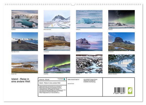 Produktbild: Island - Reise in eine andere Welt (hochwertiger Premium Wandkalender 2026 DIN A2 quer), Kunstdruck in Hochglanz