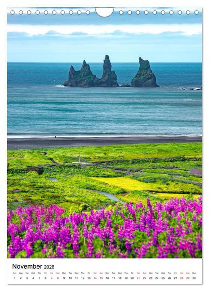 Produktbild: ICELAND, Most Scenic Earth Landscapes, Nature Wonders (Wall Calendar 2026 DIN A4 portrait), CALVENDO 12 Month Wall Calendar