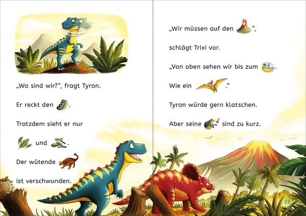 Produktbild: Leseprofis &ndash; Mit Bildern lesen lernen: Zwei Dinos wollen nach Hause, Erstes Lesen