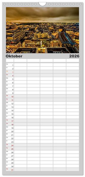 Produktbild: Familienplaner 2026 - berlin specials mit 5 Spalten (Wandkalender, 21 x 45 cm) CALVENDO
