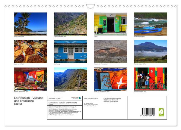 Produktbild: La R&eacute;union - Vulkane und kreolische Kultur (Wandkalender 2026 DIN A3 quer), CALVENDO Monatskalender
