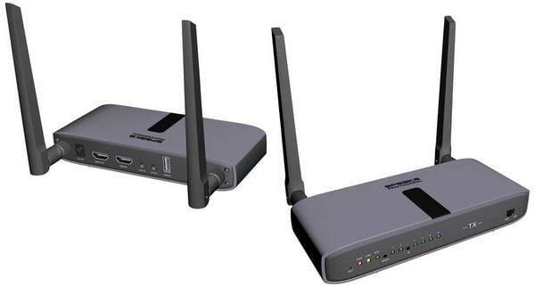 Produktbild: SpeaKa Professional SP-HWE-800 HDMI-Funk&uuml;bertragung (Set) 150 m 5 GHz 1920 x 1080 Pixel Sichere Funk&uuml;bertragung, durchgeschleifter HDMI-Ausgang