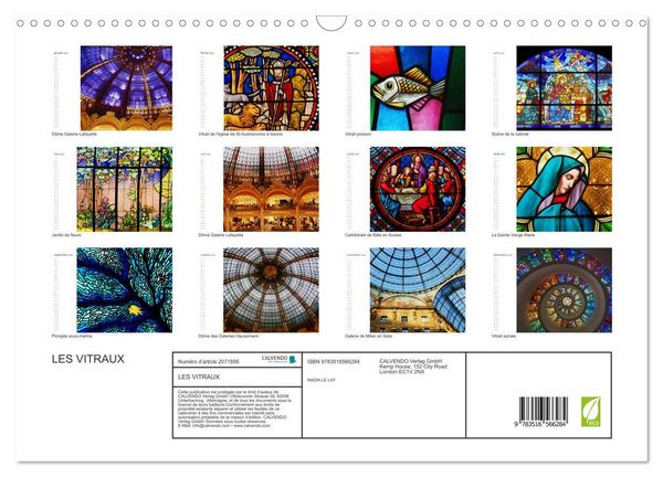 Produktbild: LES VITRAUX (Calendrier mural 2026 DIN A3 vertical), CALVENDO calendrier mensuel