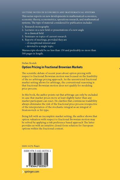 Produktbild: Option Pricing in Fractional Brownian Markets