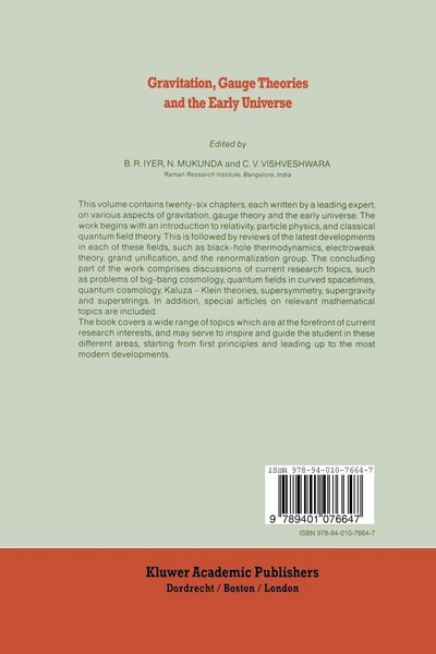 Produktbild: Gravitation, Gauge Theories and the Early Universe