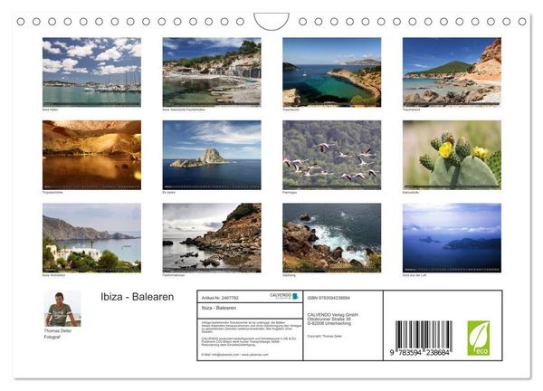 Produktbild: Ibiza - Balearen (Wandkalender 2027 DIN A4 quer), CALVENDO Monatskalender