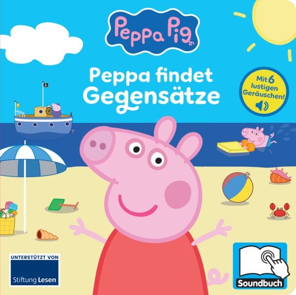 Produktbild: Peppa Pig - Peppa findet Gegens&auml;tze - Pappbilderbuch mit 6 integrierten Sounds - Soundbuch f&uuml;r Kinder ab 18 Monaten - Peppa Wutz