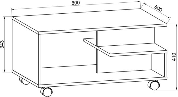 Produktbild: Holz Sofatisch Couchtisch Rollen rollbar Stango L