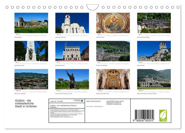 Produktbild: Gubbio - die mittelalterliche Stadt in Umbrien (Wandkalender 2026 DIN A4 quer), CALVENDO Monatskalender
