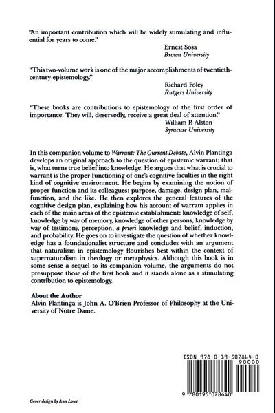 Produktbild: Warrant and Proper Function