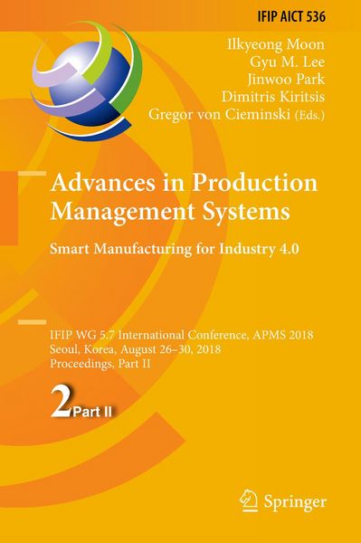 Produktbild: Advances in Production Management Systems. Smart Manufacturing for Industry 4.0