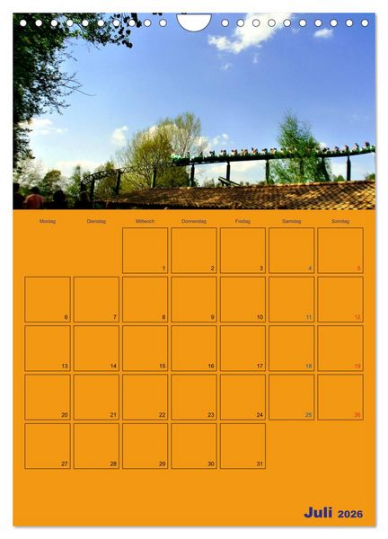 Produktbild: Freizeitparkmomente / Planer (Wandkalender 2026 DIN A4 hoch), CALVENDO Monatskalender