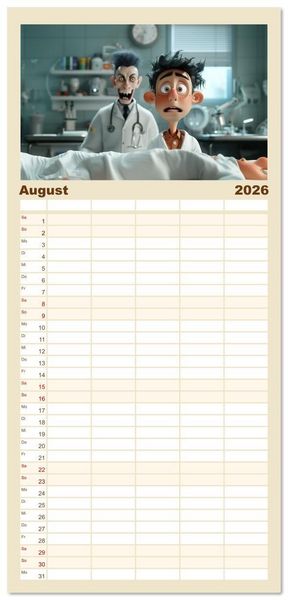 Produktbild: Familienplaner 2026 - Nur ein paar Semester Medizin mit 5 Spalten (Wandkalender, 21 x 45 cm) CALVENDO