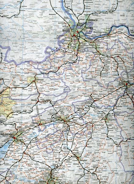 Schweizer Karte des öffentlichen Verkehrs 1 : 275 000