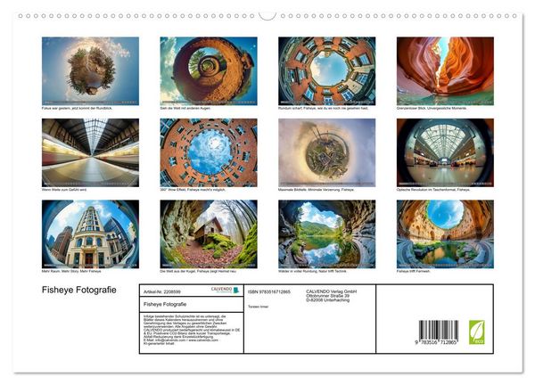 Produktbild: Fisheye Fotografie (hochwertiger Premium Wandkalender 2026 DIN A2 quer), Kunstdruck in Hochglanz
