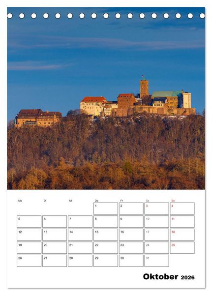 Produktbild: Die Th&uuml;ringer Wartburg (Tischkalender 2026 DIN A5 hoch), CALVENDO Monatskalender