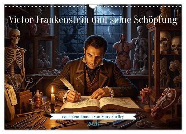 Produktbild: Victor Frankenstein und seine Sch&ouml;pfung (Wandkalender 2026 DIN A3 quer), CALVENDO Monatskalender