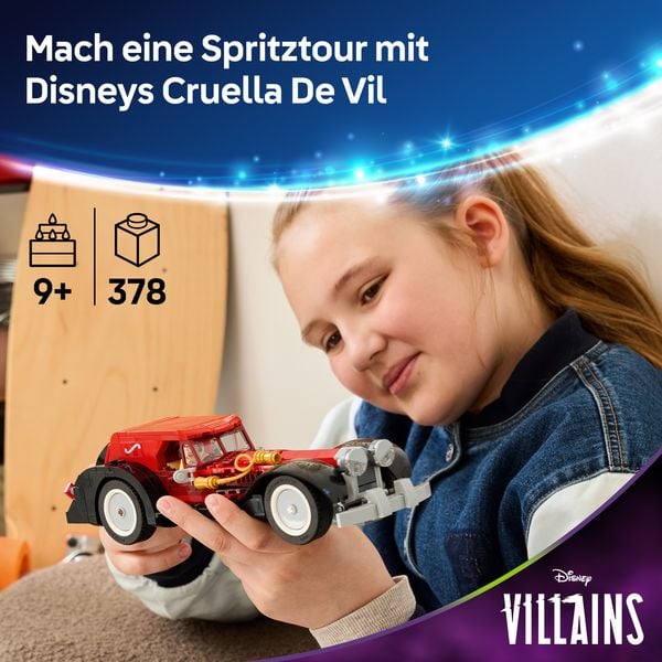 Produktbild: LEGO Disney 43277 Cruella de Vils Auto, Spielzeug f&uuml;r Jungen und M&auml;dchen