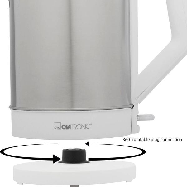 Produktbild: Clatronic WKS 3692 weiss Wasserkocher Edelstahl, Wei&szlig; Fassungsverm&ouml;gen: 1.5l
