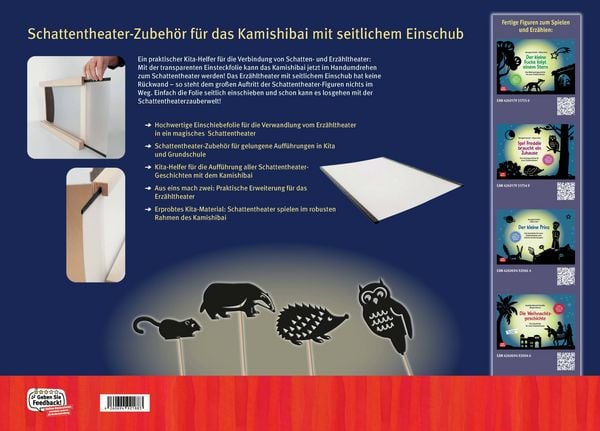 Produktbild: Einschiebefolie f&uuml;r das Kamishibai mit seitlichem Einschub. F&uuml;r das Schattenspiel in Kindergarten und Schule