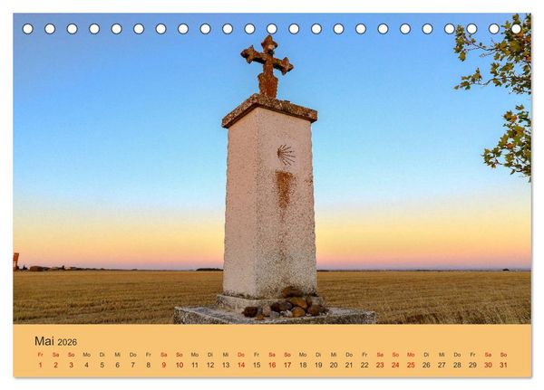 Produktbild: Auf den Spuren von Santiago - Wandern, Staunen, Seele baumeln lassen. (Tischkalender 2026 DIN A5 quer), CALVENDO Monatskalender