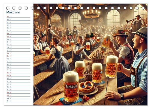 Produktbild: Boarisch durchs Jahr - Feste Br&auml;uche und Lebenslust (Tischkalender 2026 DIN A5 quer), CALVENDO Monatskalender