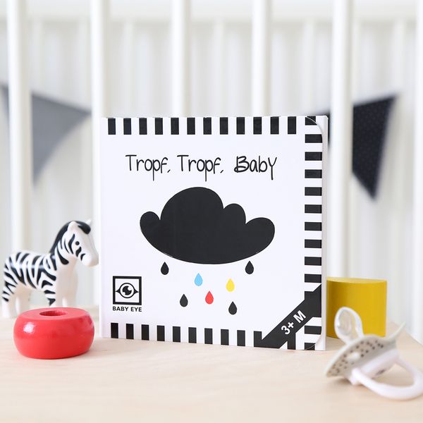 Produktbild: Tropf, Tropf, Baby: Kontrastreiches Faltbuch f&uuml;r Babys &middot; Kontrastbuch angepasst an Babyaugen &middot; Schwarz Wei&szlig; Prim&auml;rfarben Buch f&uuml;r Neugeborene &middot; Mein erstes Bilderbuch &middot; Montessori Buch